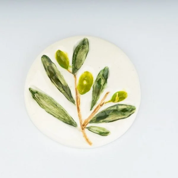 Ceramic Olive Branch Coaster Ceramic Olive Branch Coaster
