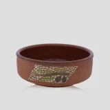 Handmade Ceramic Plate with Mosaic Olive Branch Design