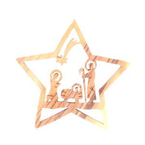 Holy Family in Star Ornament