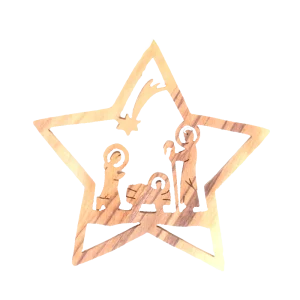 Holy Family in Star Ornament