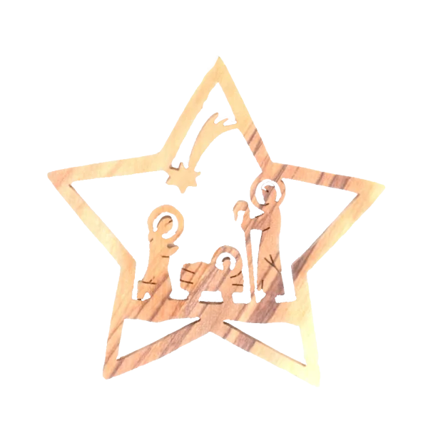 Holy Family in Star Ornament