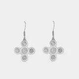 Circle Cross Sterling Silver Earrings