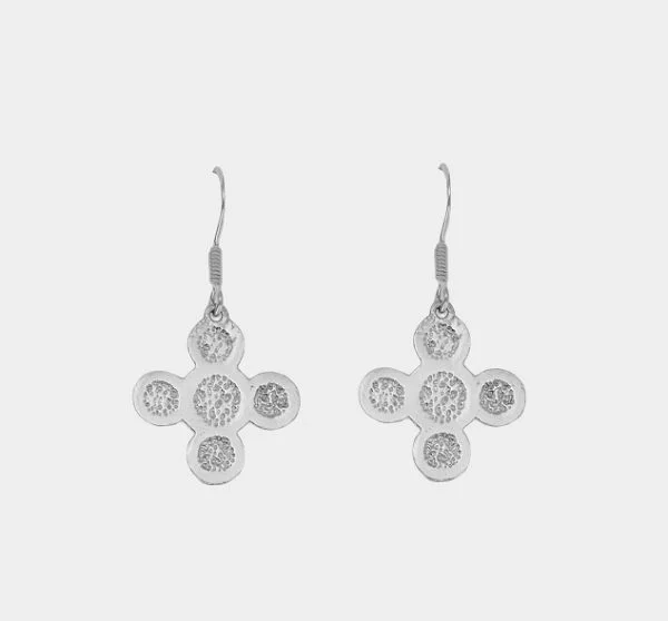 Circle Cross Sterling Silver Earrings (2)
