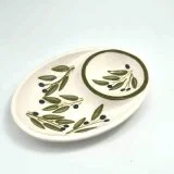 Divided Ceramic olive Plate