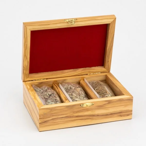 Embroidered Olive Wood Box-IB001 (1)