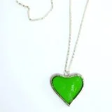 Glass Heart Charm Pendant