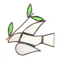 Glass Peace Dove Ornament (2)