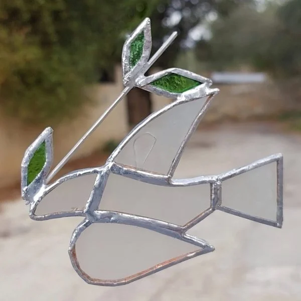 Glass Peace Dove Ornament (3)