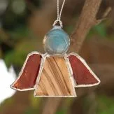Glass and Olive Wood Angel