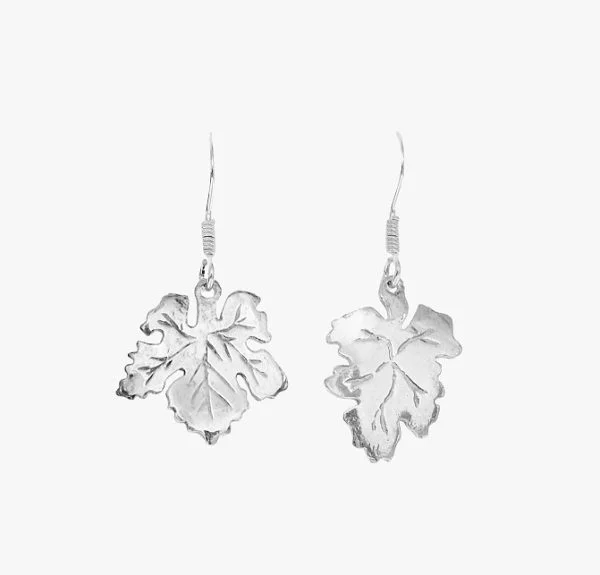 Grape Leaf Sterling Silver Earrings