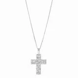 Hammered Sterling Silver Cross Pendant with Chain