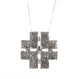 Large Sterling Silver Jerusalem Cross Pendant
