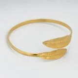 Gold Plated Olive Leaf Snake Bracelet