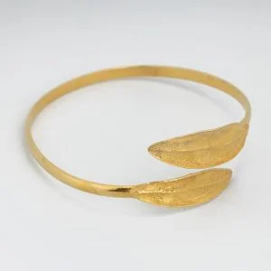 Gold Plated Olive Leaf Snake Bracelet