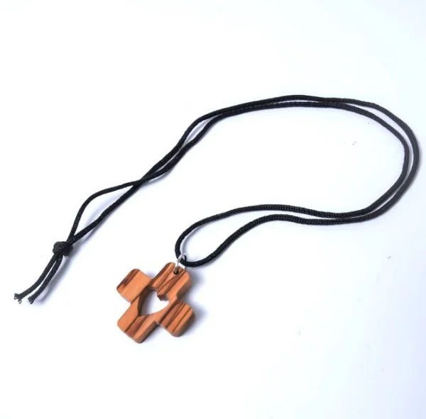 Olive wood Cross Charm