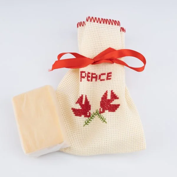 Organic Palestinian Olive Oil Soap in Traditional Embroidery Bag (2)