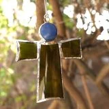 Recycled Glass Cross Angel