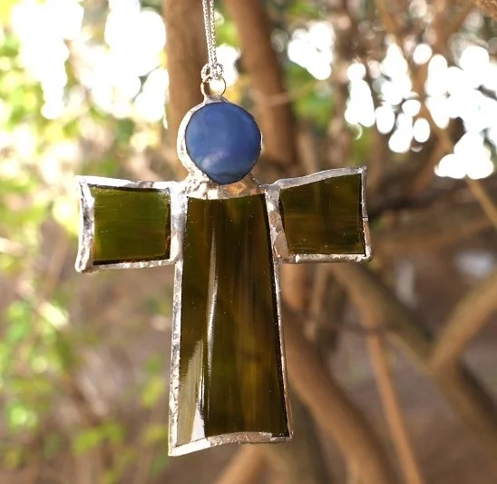 Recycled Glass Cross Angel Recycled Glass Cross Angel