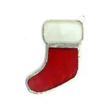 Santa Socks Glass Christmas Ornament