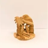 Small Olive Wood Nativity Cave Ornament