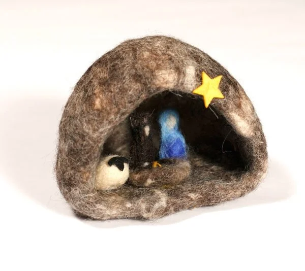 Small Wool Felt Nativity Cave (4)