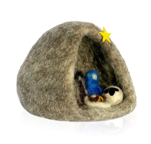 Small Wool Felt Nativity Cave (5)