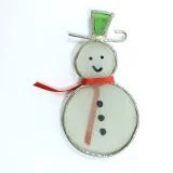 Snowman Stained Glass Ornament