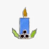 Stained Glass Christmas Candle Ornament