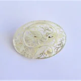 big peace dove mother of pearl brooch