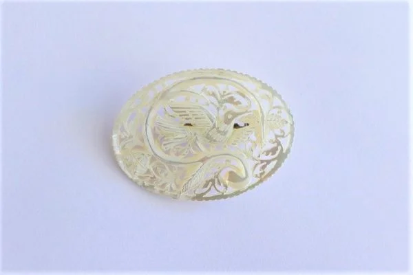 big peace dove mother of pearl brooch