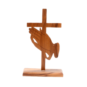 cross and hand stand