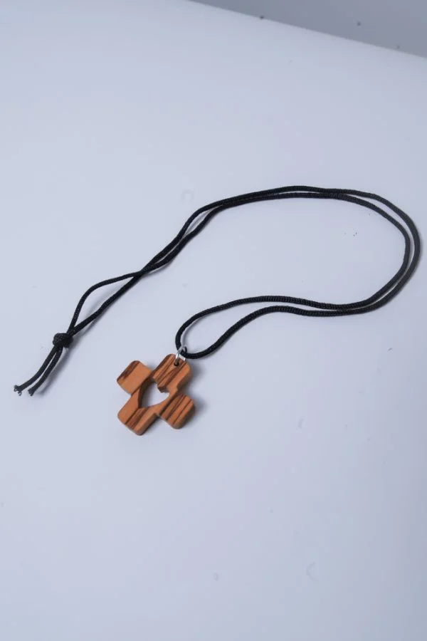 Olive wood Cross Charm