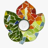 grape leaf mosaic candle holder-