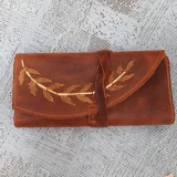 Leather Purse "A Wheat Journey"