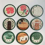 "The Story of My Village" Mosaic Coaster