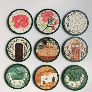 "The Story of My Village" Mosaic Coaster