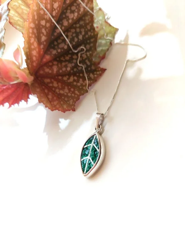 Mosaic Olive Leaf Pendant