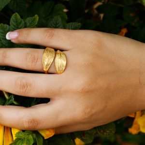 Gold Plated Olive Leaf Ring
