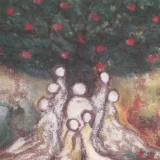 "A Rest Under the Apple Tree" Post Card