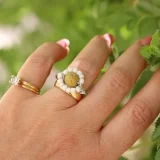 Beads Daisy Flower Ring