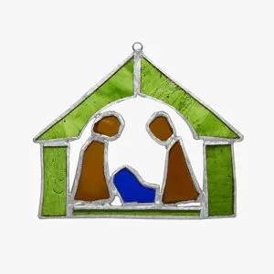 Nativity Scene Glass Ornament