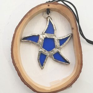 Olive Wood Ornament with Glass Star