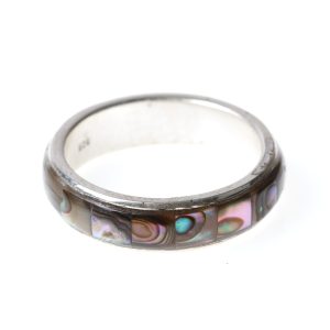 silver and mother of pearl ring