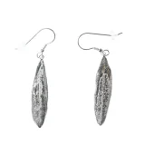 silver olive leaf earring