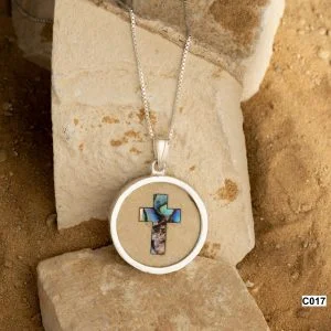 Holy Land Stone Cross Pendant