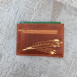 Embroidery Wheat Leather Wallet