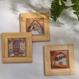 Wooden Coaster with Ceramic Tile