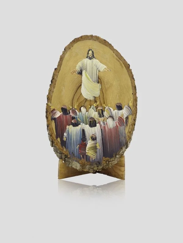 small oil paint on olive wood
