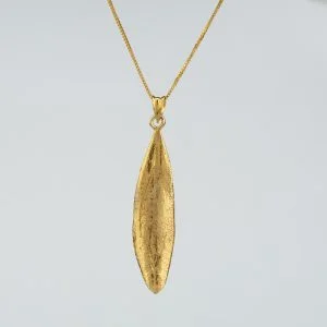 Gold-Plated Olive Leaf Pendant