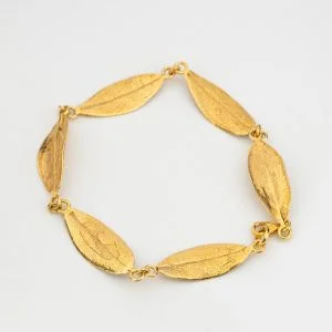 Gold-Plated Olive Leaves Bracelet